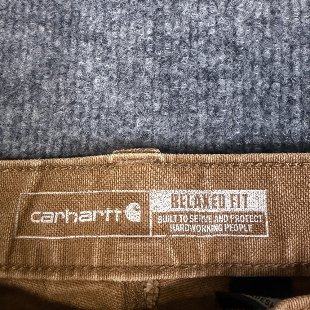 Carhartt Dungaree Pants Men 31x34 Brown Double Knee Canvas Utility Carpenter - Picture 10 of 16